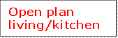 Open plan living/kitchen